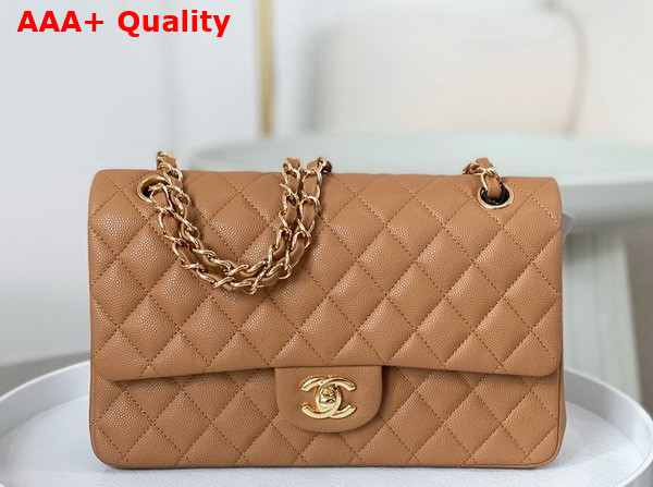 Chanel Classic 11 12 Handbag in Brown Shiny Grained Calfskin Gold Tone Metal Ref A01112 Replica