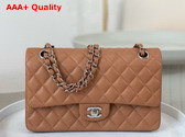 Chanel Classic 11 12 Handbag in Brown Shiny Grained Calfskin Silver Tone Metal Ref A01112 Replica