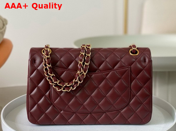 Chanel Classic 11 12 Handbag in Burgundy Lambskin Gold Tone Metal Ref A01112 Replica