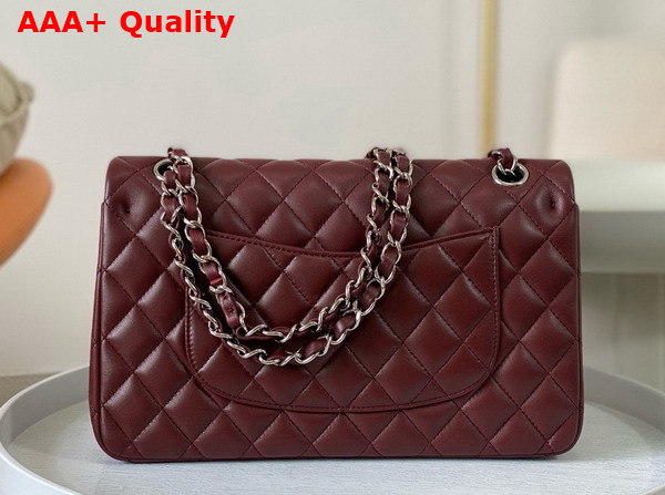 Chanel Classic 11 12 Handbag in Burgundy Lambskin Silver Tone Metal Ref A01112 Replica