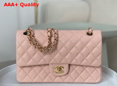 Chanel Classic 11 12 Handbag in Light Pink Shiny Grained Calfskin Gold Tone Metal Ref A01112 Replica