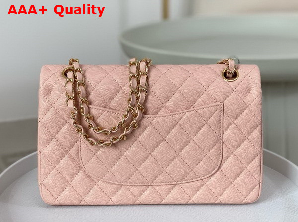 Chanel Classic 11 12 Handbag in Light Pink Shiny Grained Calfskin Gold Tone Metal Ref A01112 Replica