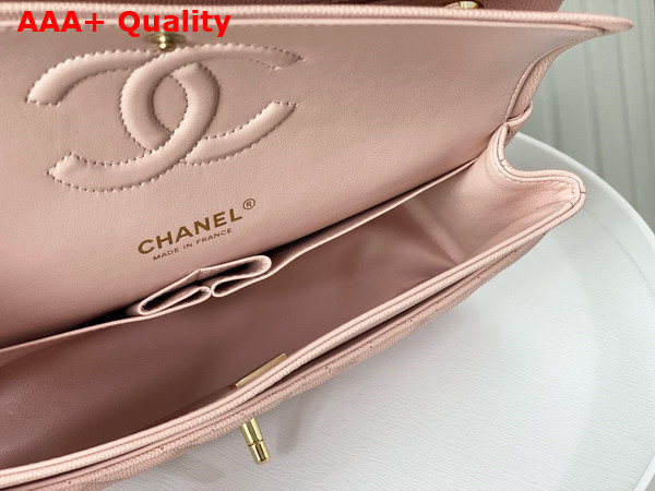 Chanel Classic 11 12 Handbag in Light Pink Shiny Grained Calfskin Gold Tone Metal Ref A01112 Replica