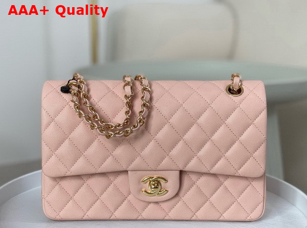 Chanel Classic 11 12 Handbag in Light Pink Shiny Grained Calfskin Gold Tone Metal Ref A01112 Replica