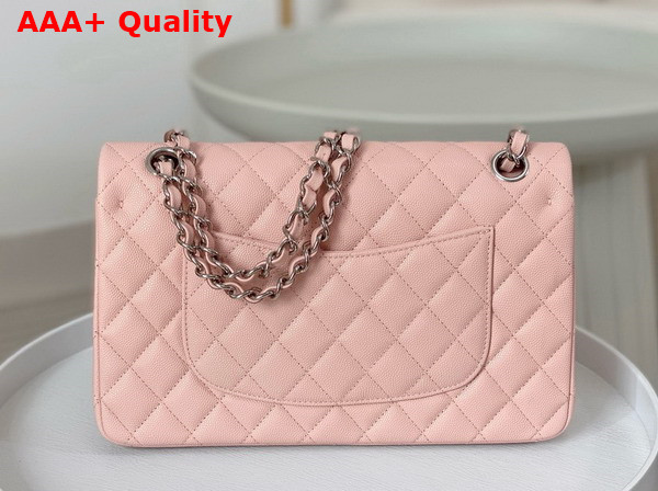 Chanel Classic 11 12 Handbag in Light Pink Shiny Grained Calfskin Silver Tone Metal Ref A01112 Replica