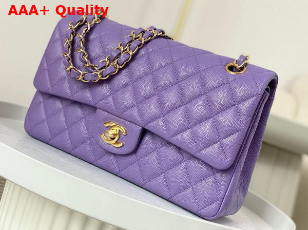 Chanel Classic 11 12 Handbag in Lilac Shiny Grained Calfskin Gold Tone Metal Ref A01112 Replica