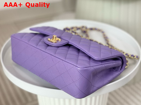 Chanel Classic 11 12 Handbag in Lilac Shiny Grained Calfskin Gold Tone Metal Ref A01112 Replica