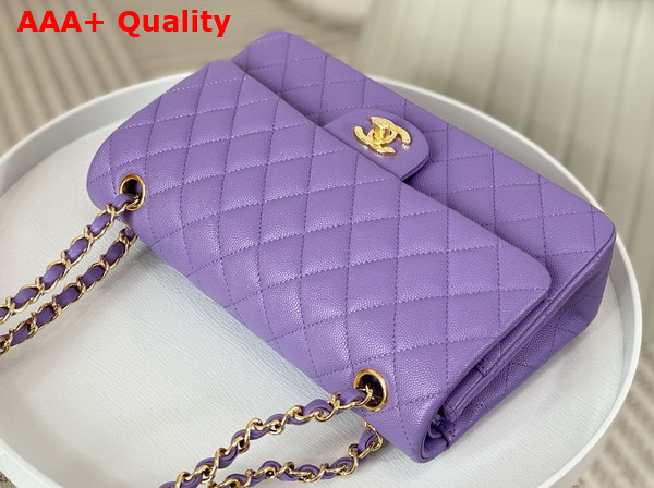 Chanel Classic 11 12 Handbag in Lilac Shiny Grained Calfskin Gold Tone Metal Ref A01112 Replica