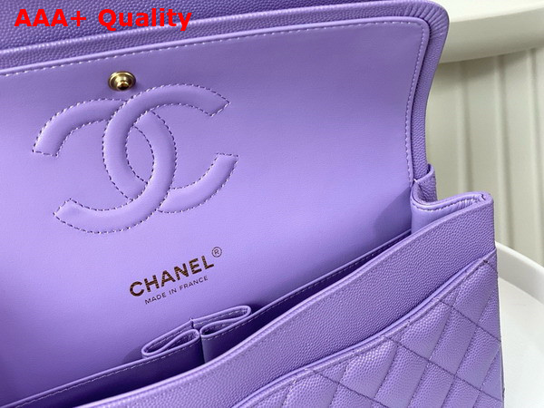 Chanel Classic 11 12 Handbag in Lilac Shiny Grained Calfskin Gold Tone Metal Ref A01112 Replica