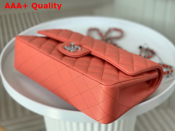 Chanel Classic 11 12 Handbag in Orange Grained Calfskin Silver Tone Metal Ref A01112 Replica