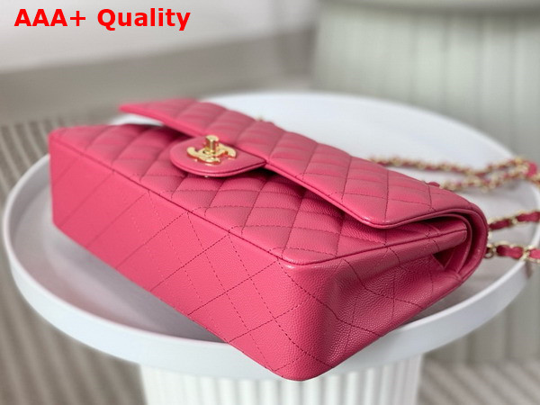 Chanel Classic 11 12 Handbag in Pink Shiny Grained Calfskin Gold Tone Metal Ref A01112 Replica