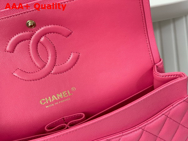 Chanel Classic 11 12 Handbag in Pink Shiny Grained Calfskin Gold Tone Metal Ref A01112 Replica