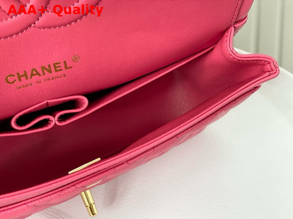 Chanel Classic 11 12 Handbag in Pink Shiny Grained Calfskin Gold Tone Metal Ref A01112 Replica