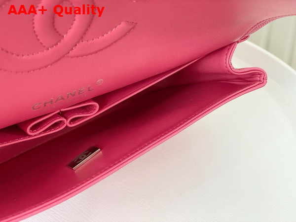 Chanel Classic 11 12 Handbag in Pink Shiny Grained Calfskin Silver Tone Metal Ref A01112 Replica