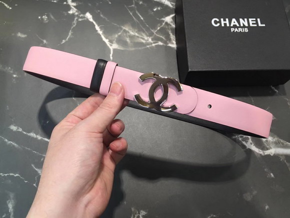 Chanel Classic CC Buckle Belt in Pink Calf Leather