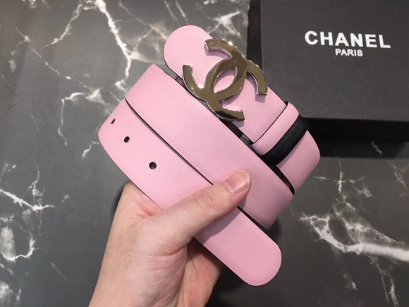 Chanel Classic CC Buckle Belt in Pink Calf Leather