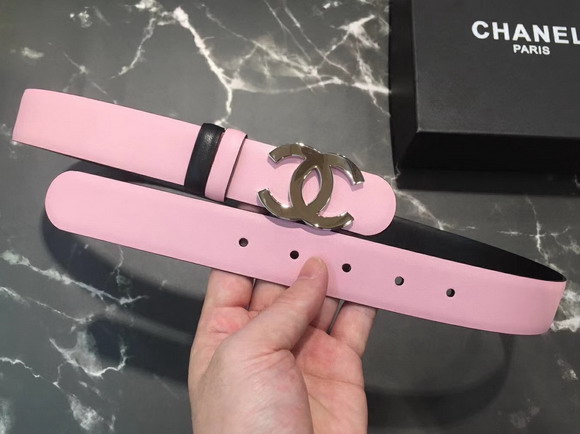 Chanel Classic CC Buckle Belt in Pink Calf Leather