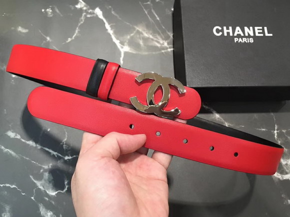 Chanel Classic CC Buckle Belt in Red Calf Leather