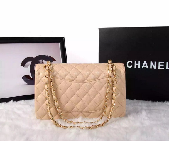 Chanel Classic Caviar Flap Bag Apricot Gold Chain for Sale