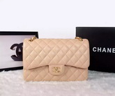 Chanel Classic Caviar Flap Bag Apricot Gold Chain for Sale