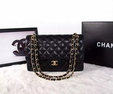 Chanel Classic Caviar Flap Bag Black Gold Chain for Sale