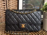 Chanel Classic Caviar Flap Bag in Black with Gold Hardware For Sale