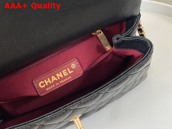 Chanel Classic Coco Handle Bag in Black Grained Calfskin Replica