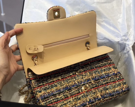 Chanel Classic Flap Bag in Multicolor and Beige Tweed