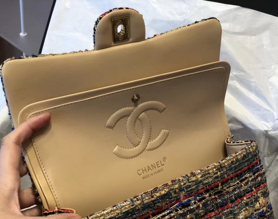 Chanel Classic Flap Bag in Multicolor and Beige Tweed