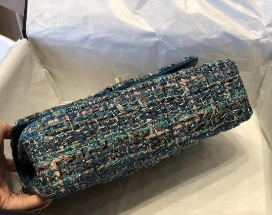 Chanel Classic Flap Bag in Multicolor and Blue Tweed