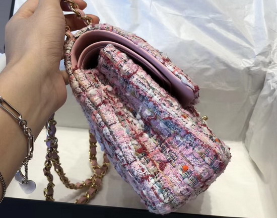 Chanel Classic Flap Bag in Multicolor and Pink Tweed