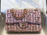 Chanel Classic Flap Bag in Multicolor and Pink Tweed