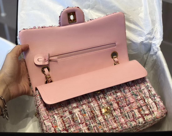 Chanel Classic Flap Bag in Multicolor and Pink Tweed