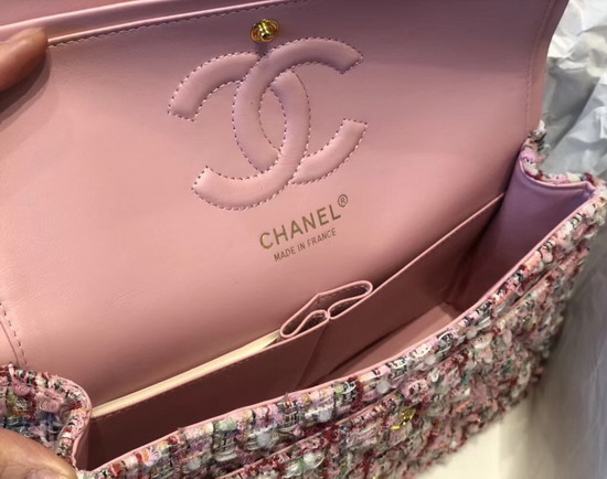 Chanel Classic Flap Bag in Multicolor and Pink Tweed