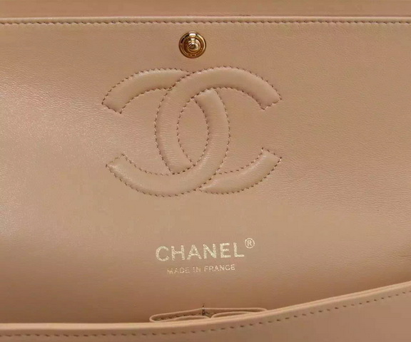 Chanel Classic Flap Bag Apricot Gold Chain for Sale