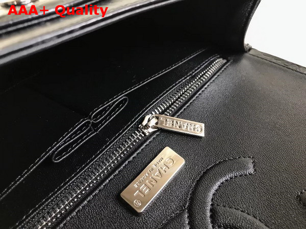 Chanel Classic Flap Bag Black Alligator Silver Hardware Replica