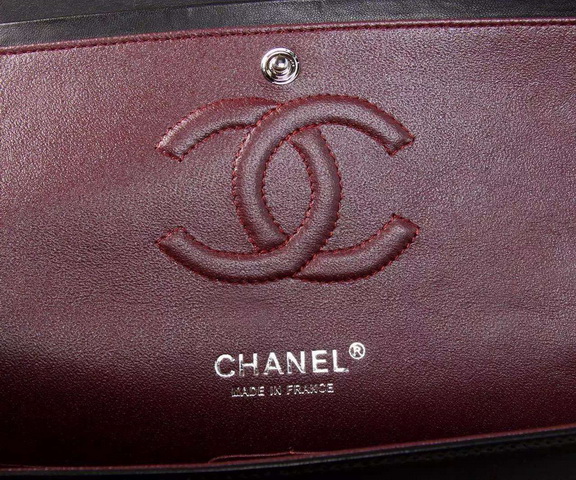 Chanel Classic Flap Bag Black Lambskin Silver Chain for Sale