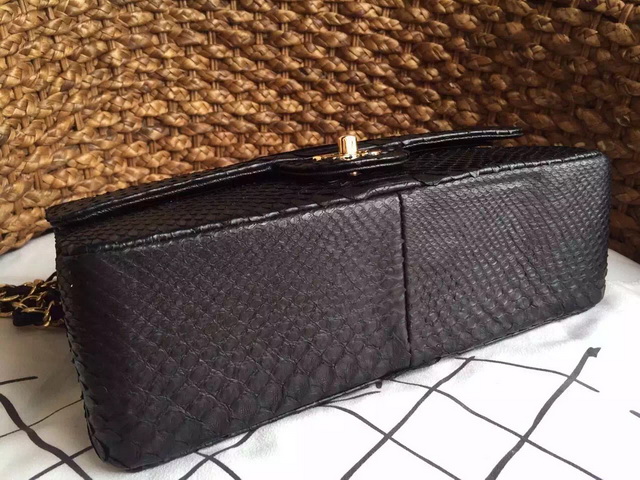 Chanel Classic Flap Bag Black Python for Sale