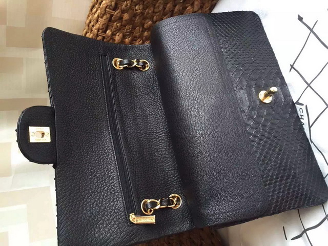 Chanel Classic Flap Bag Black Python for Sale