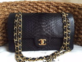 Chanel Classic Flap Bag Black Python for Sale