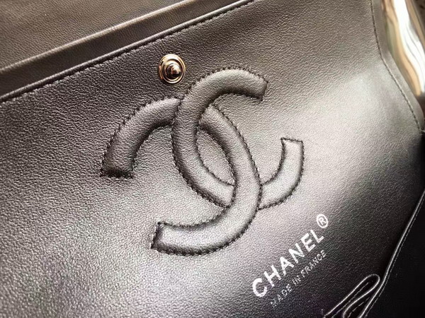 Chanel Classic Flap Bag Chevron Lambskin So Black For Sale