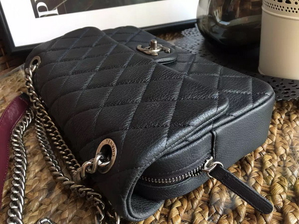 Chanel Classic Flap Bag Deer Leather Black for Sale