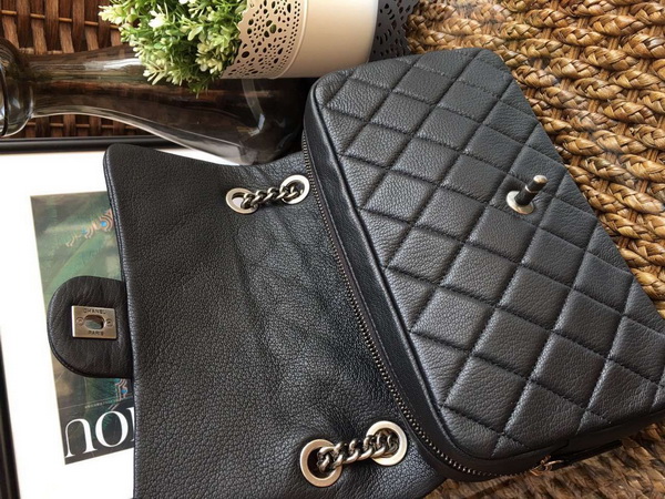 Chanel Classic Flap Bag Deer Leather Black for Sale