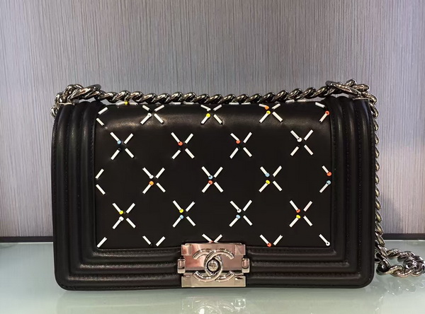 Chanel Classic Flap Bag Embroideries Black for Sale