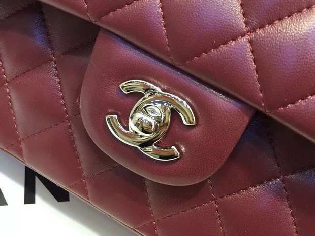 Chanel Classic Flap Bag Oxblood Lambskin for Sale