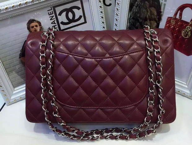 Chanel Classic Flap Bag Oxblood Lambskin for Sale