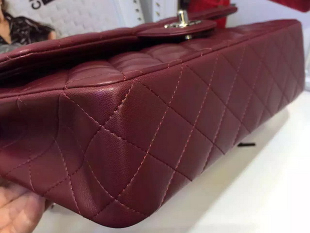 Chanel Classic Flap Bag Oxblood Lambskin for Sale