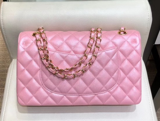 Chanel Classic Flap Bag Pearl Pink Grained Calfskin