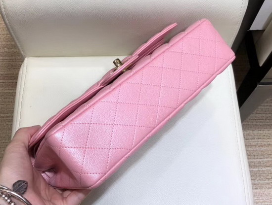 Chanel Classic Flap Bag Pearl Pink Grained Calfskin