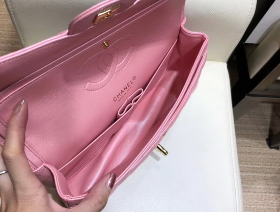 Chanel Classic Flap Bag Pearl Pink Grained Calfskin